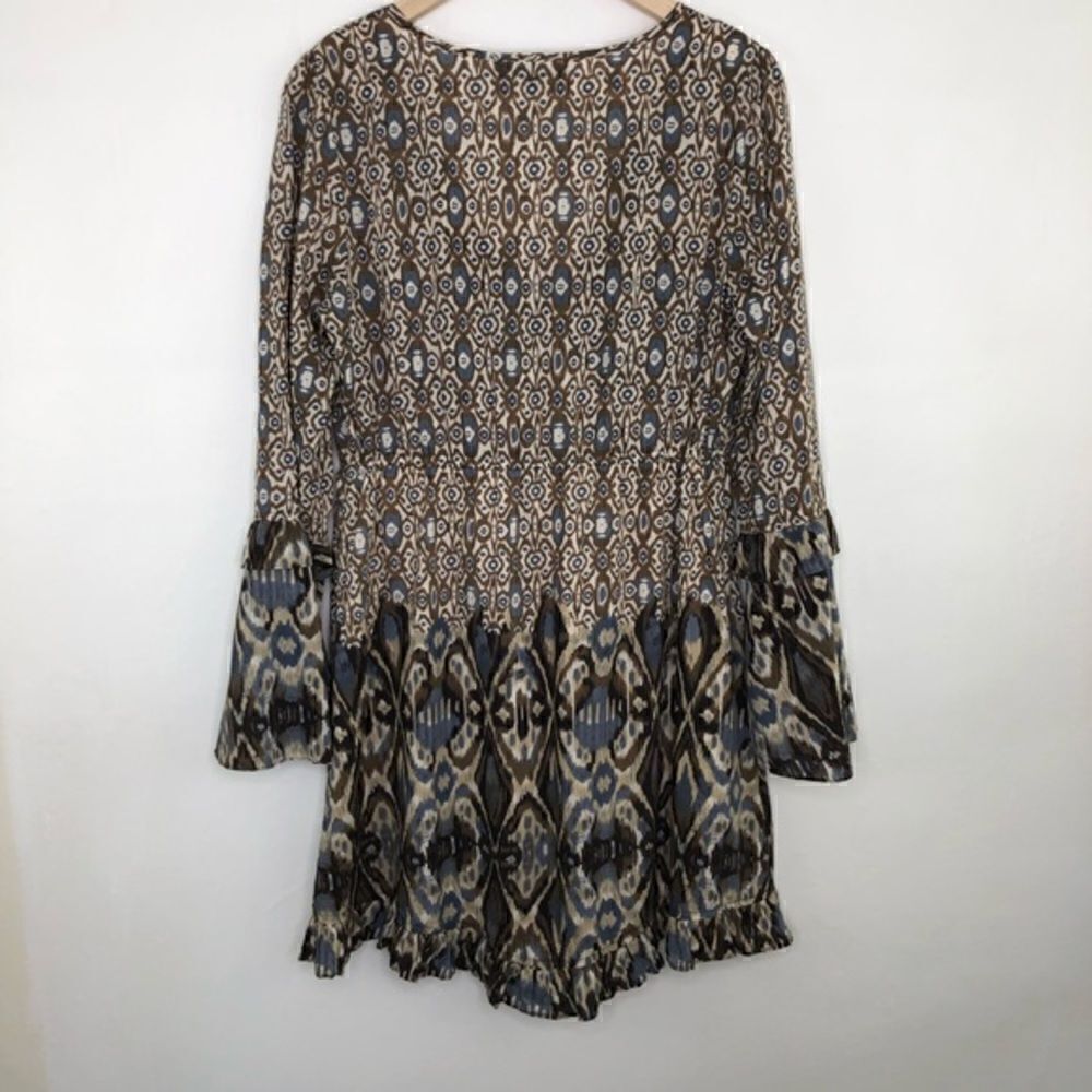 Sanctuary Silk Ikat Bell Sleeve Dress - Picture 4 of 8